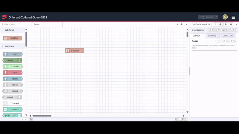 Image showing 'How to edit the subflow properties' Image showing 'How to edit the subflow properties'
